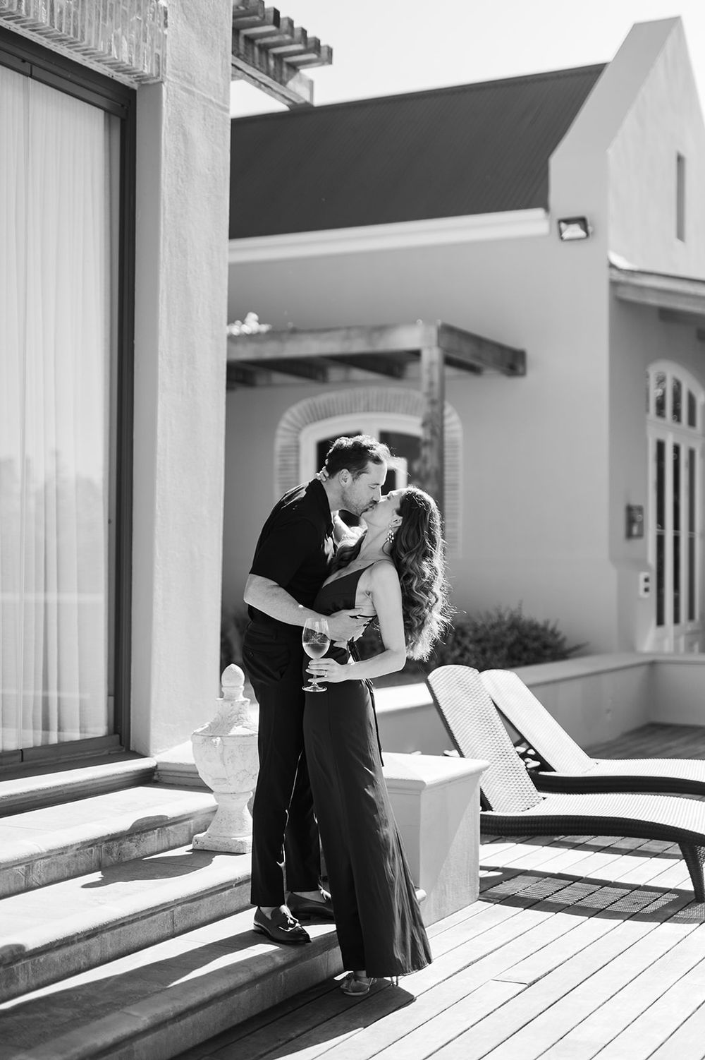 Intentional Franschhoek, Cape Town engagement session capturing soulful, effortless love with warm spring light, sophisticated looks and fun