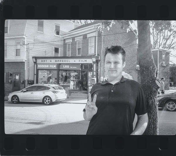 Bodega Film Lab Pittsburgh PA Steven Kemerer of Eternal Lens Media stands in the foreground.