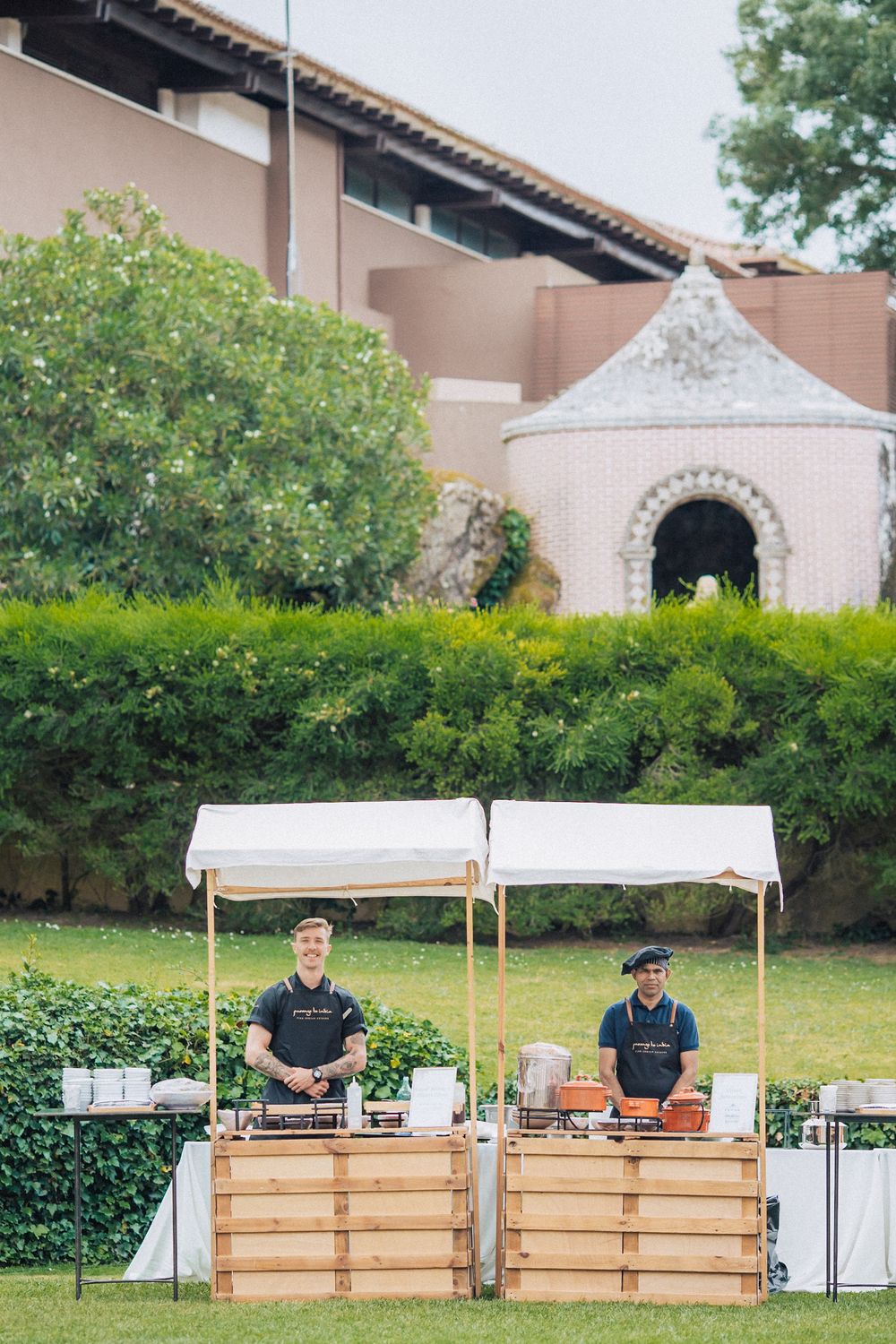 Exquisite Indian cuisine by Passage to India Catering at a Destination Indian Wedding in Portugal in Penha Longa Resort