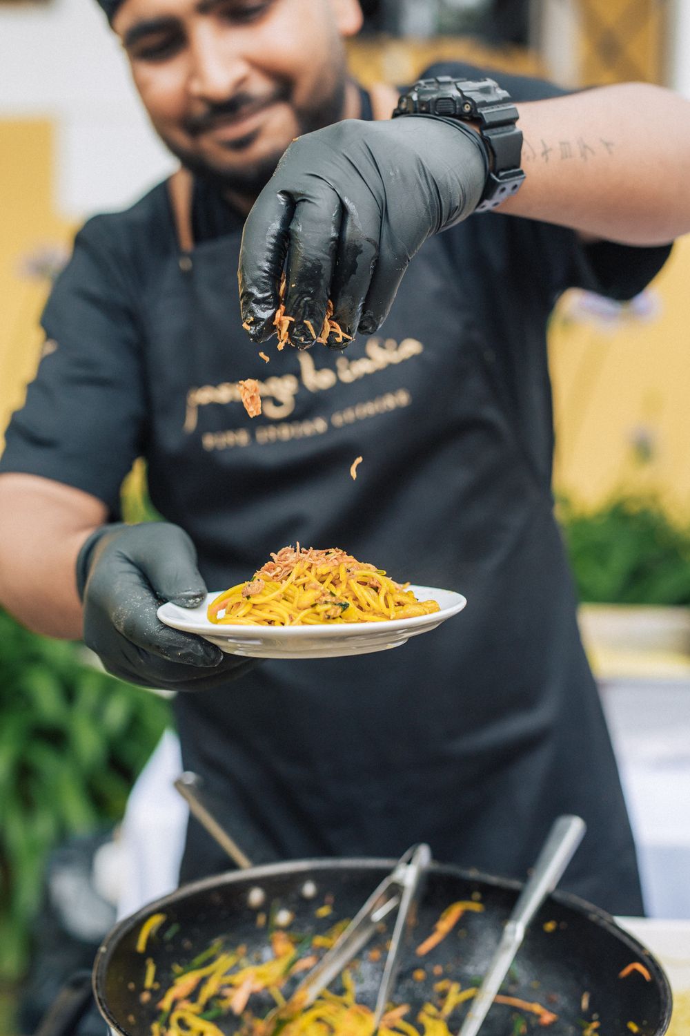 Exquisite Indian cuisine by Passage to India Catering at a Destination Indian Wedding in Portugal in Penha Longa Resort