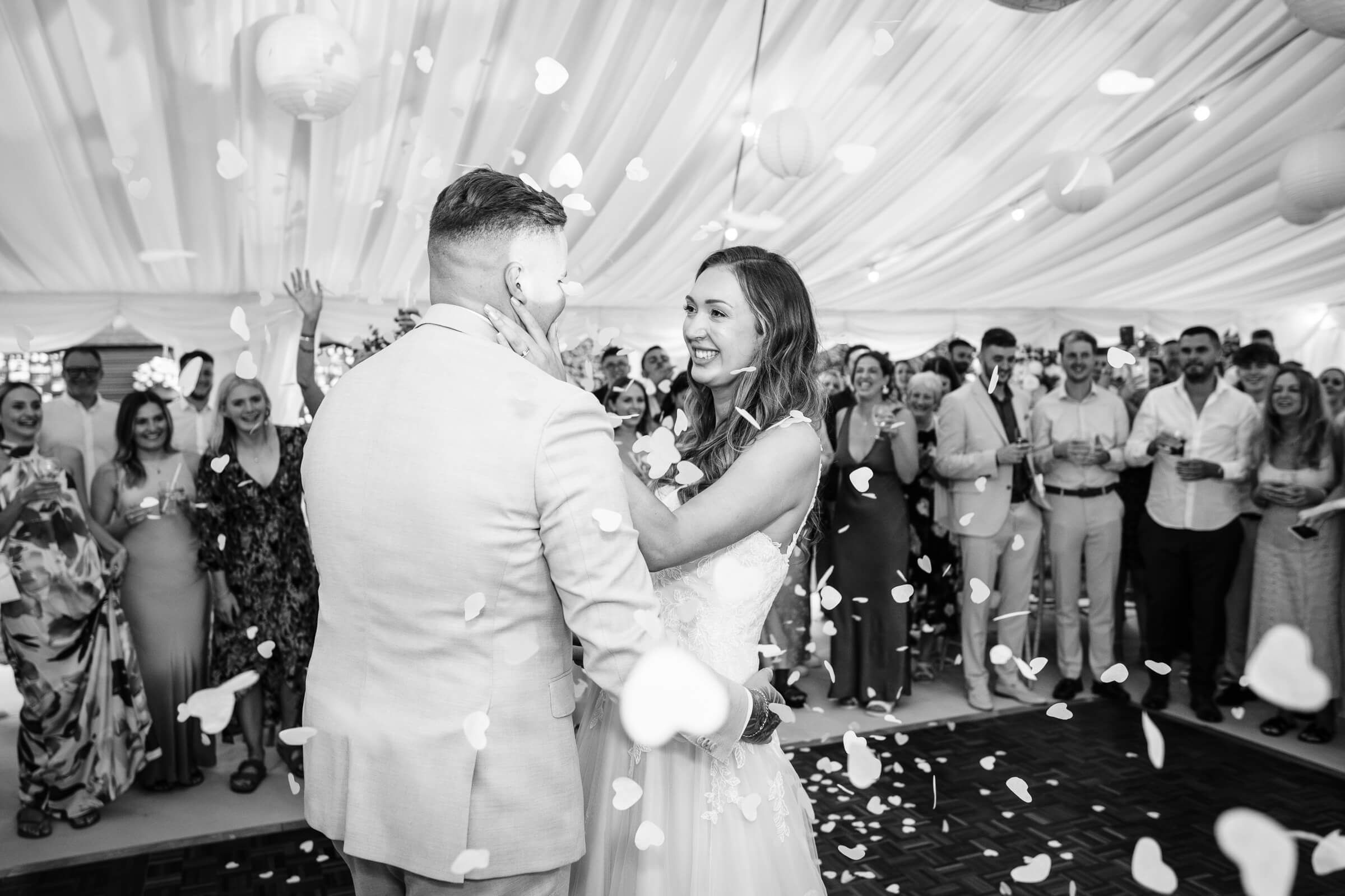 black and white first dance wedding photography