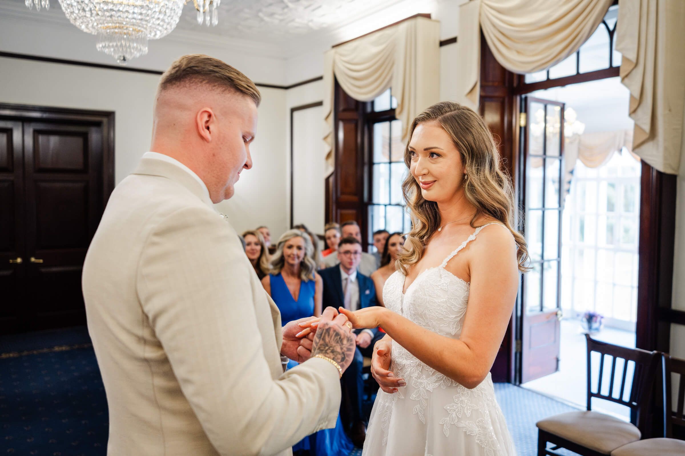 Ring Exchange wedding Photo Leatherhead Registry Office,