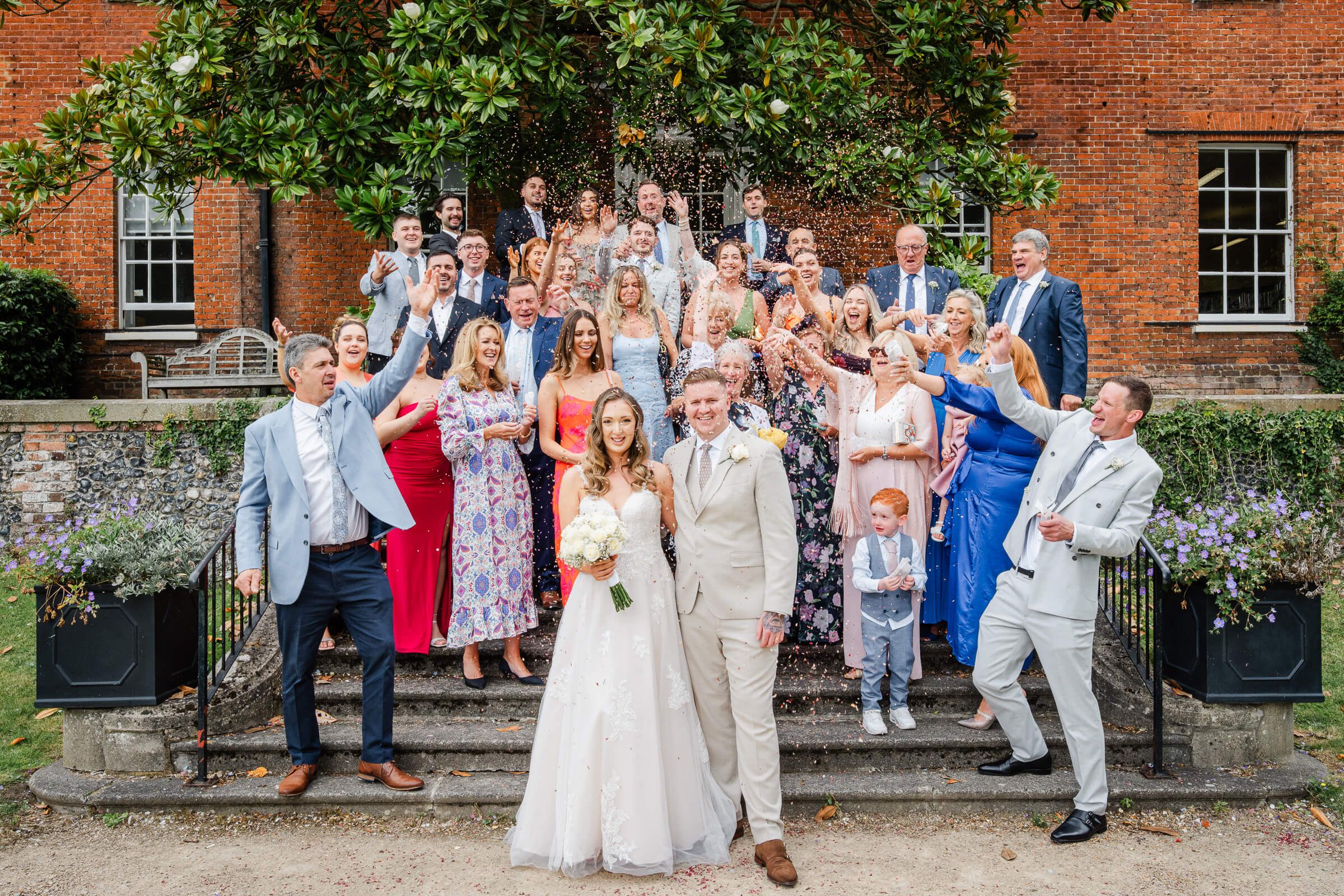 Confetti shot! in Surrey Leatherhead Registry Office,