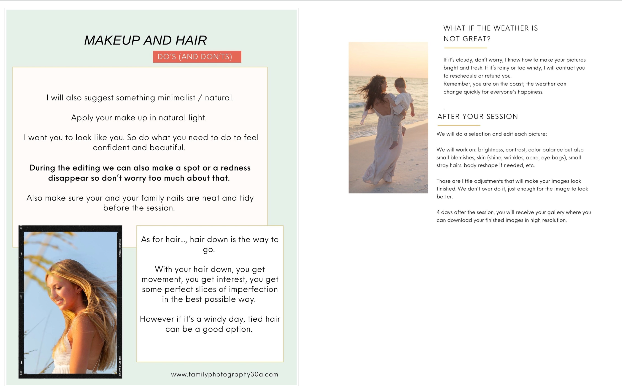 A collage of social media posts featuring beauty tips and soft teal green aesthetic design elements with text overlay.