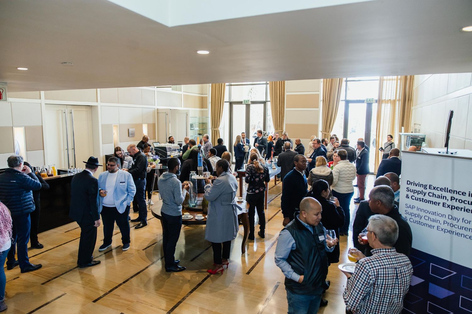 Audience listening during keynote at Cape Town business event