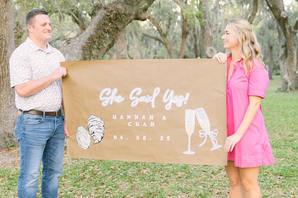 Proposal under the moss at Mallery Park—capturing love stories on St. Simons Island one yes at a time.