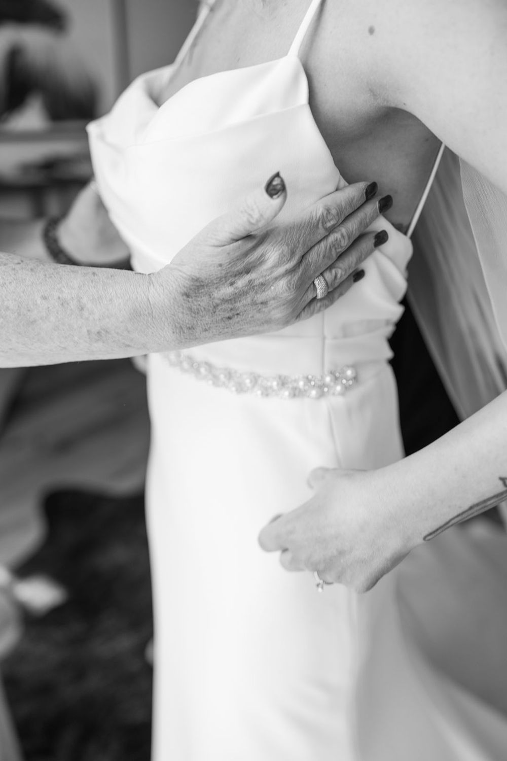 Bridal details and getting ready moment at Colorado mountain wedding