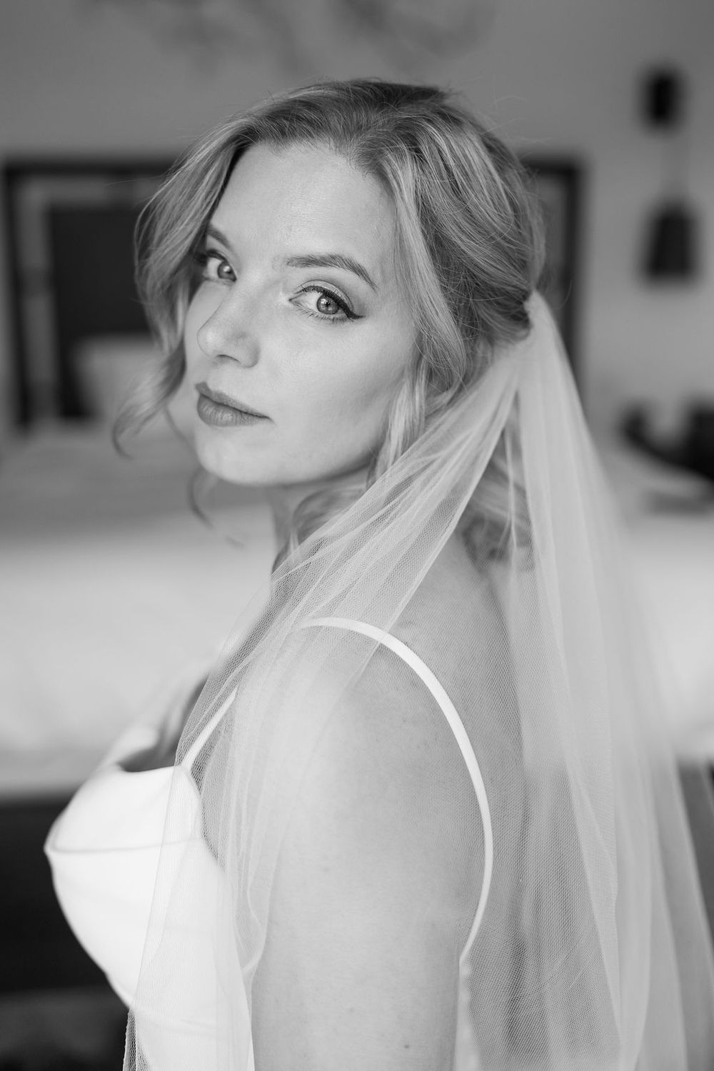Natural light bridal portrait by Colorado wedding photographer