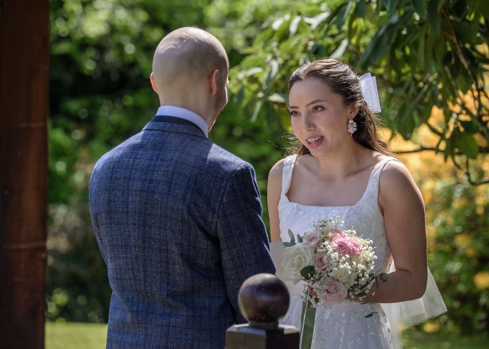 Bride reading her vows to groom at Cragwood Country House