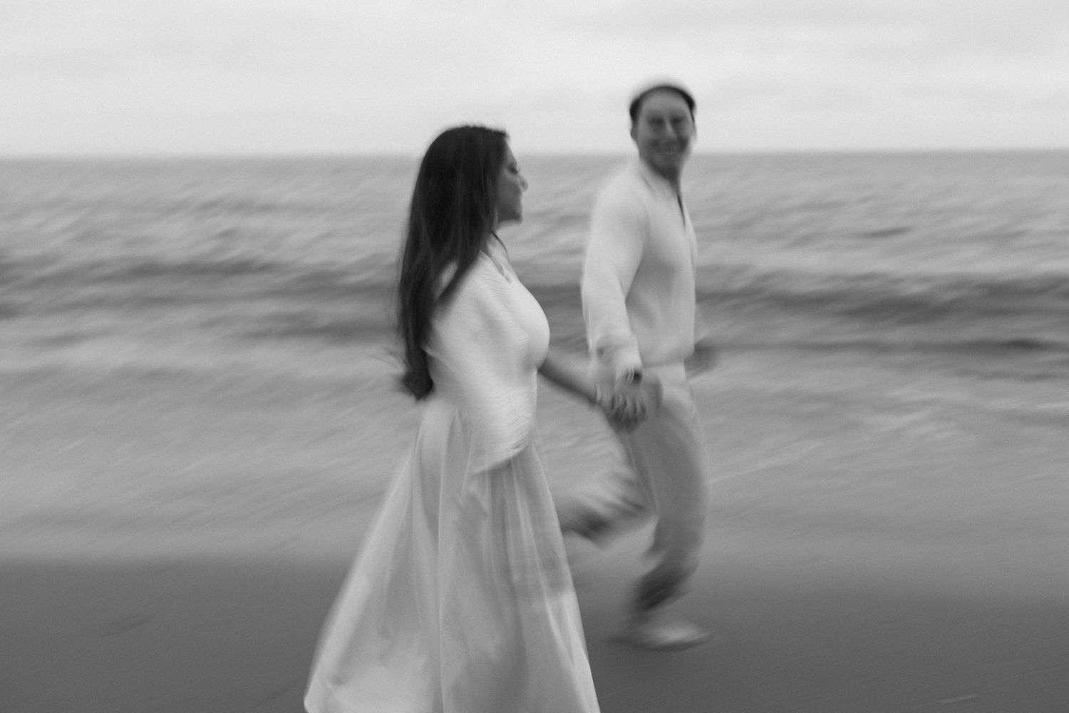 Tender moment between newly engaged couple in Santa Barbara.