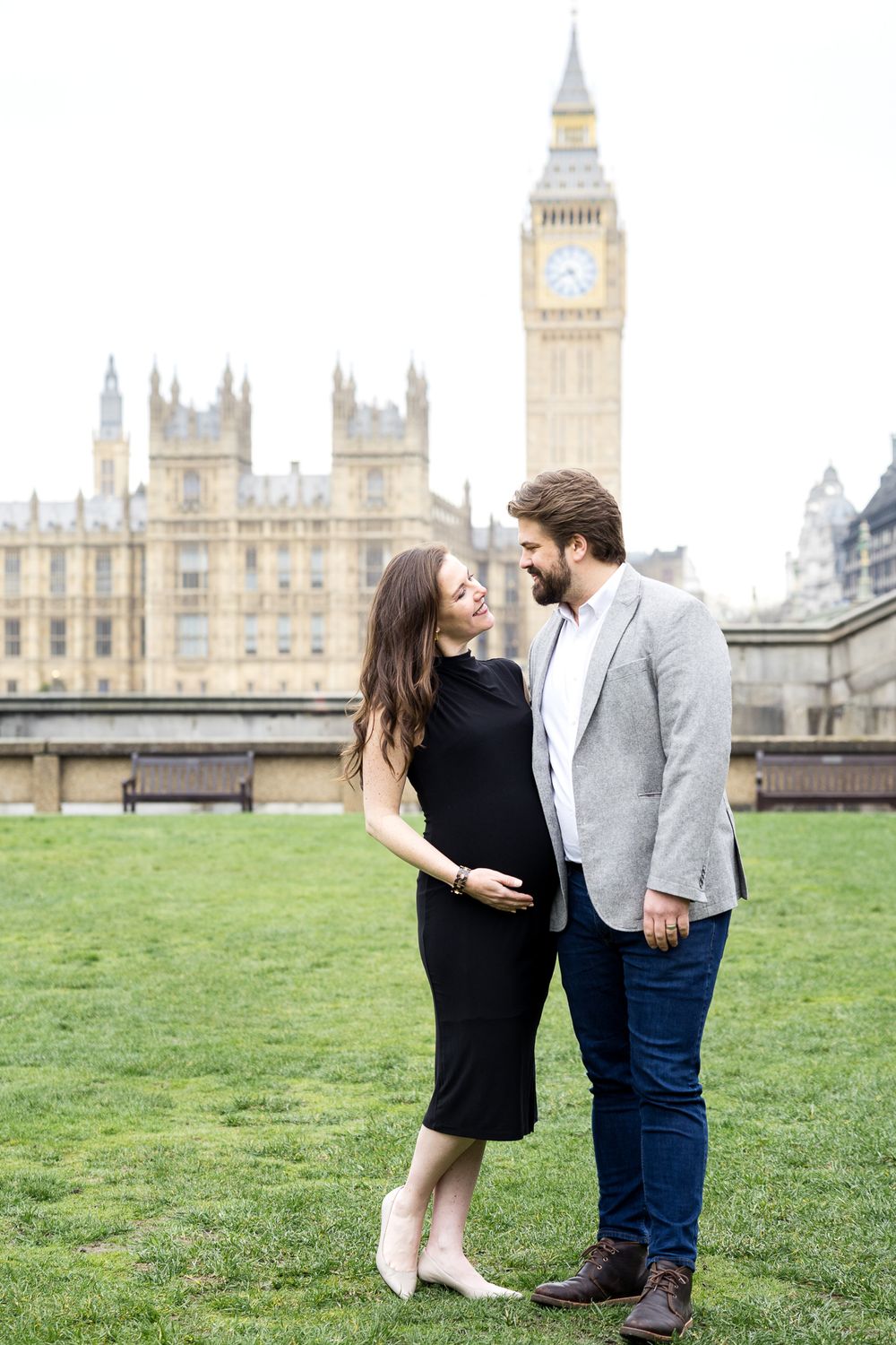 couples posing in front of Big Ben westminster