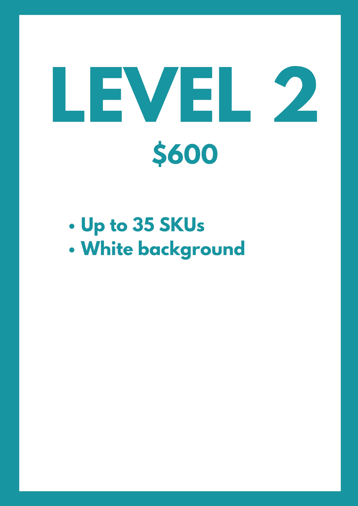 Level 2 Product Photography Pricing - $600