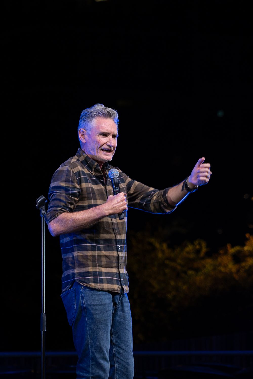Dave Hughes (Hughsey) performing live on stage at Great Laugh in the Park, Tumbalong Park in Sydney. © SIX84 Photography, Event Photography