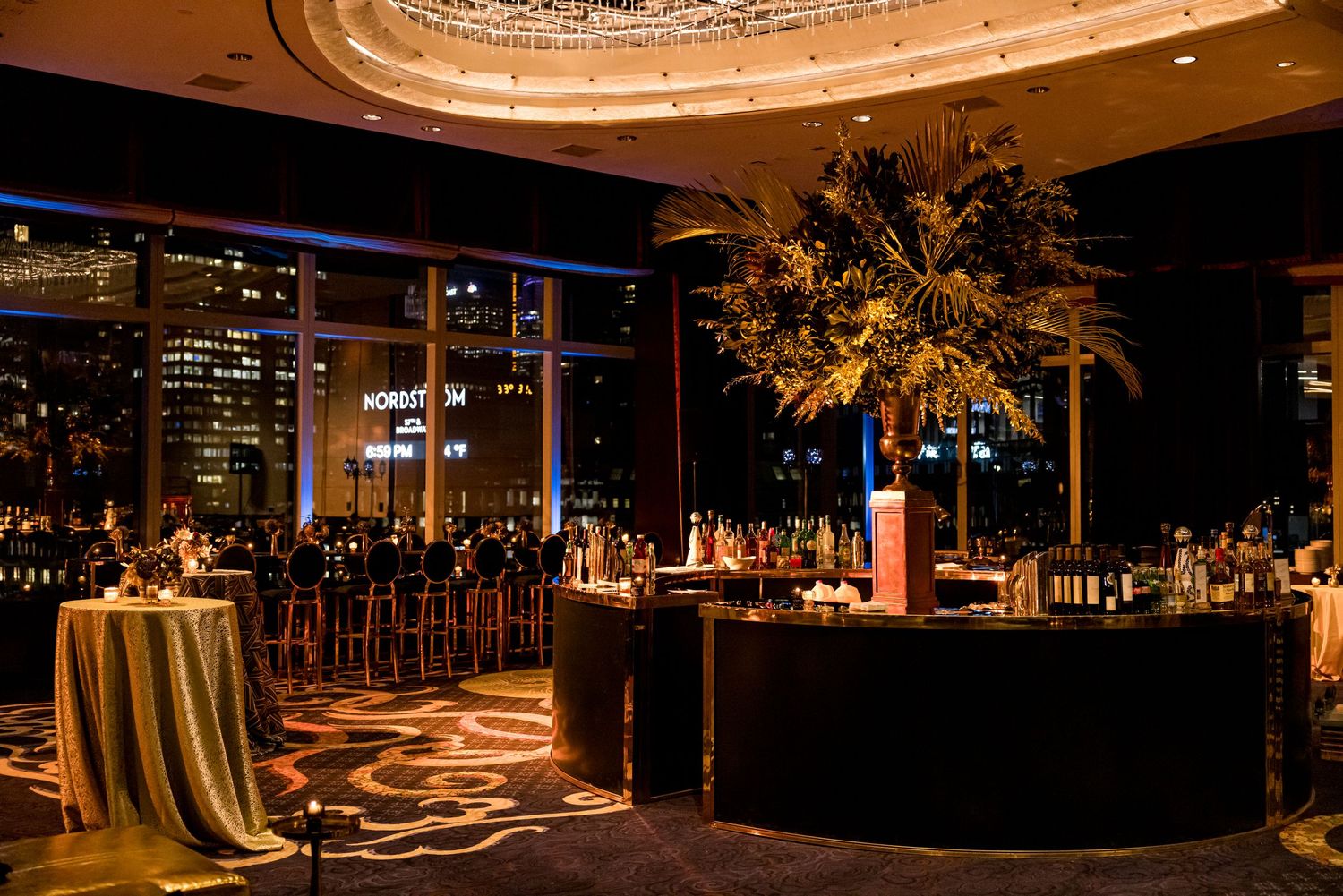 Guests enjoying the festive atmosphere at the GA Holiday Party, captured in an elegant setting