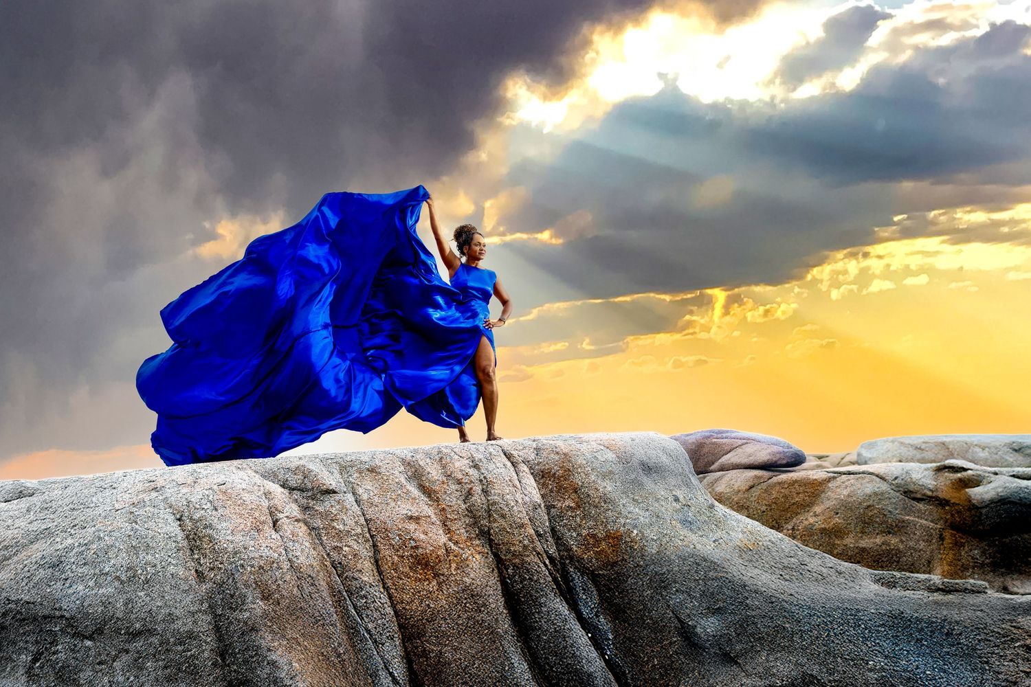 Flying Dress Shoot Peggy's Cove, Nova Scotia - Creating Wall Art