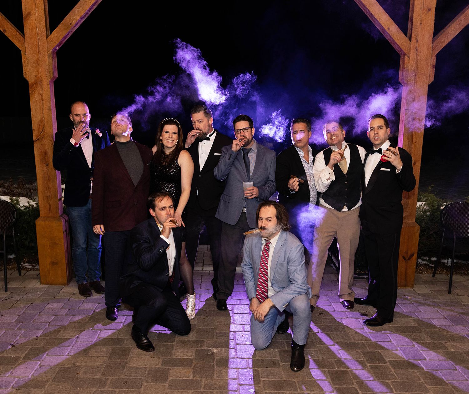 40th birthday, birthday party, celebration, event photos, birthday photos, best party, party decor, disco, cigars, men with cigars, smoke