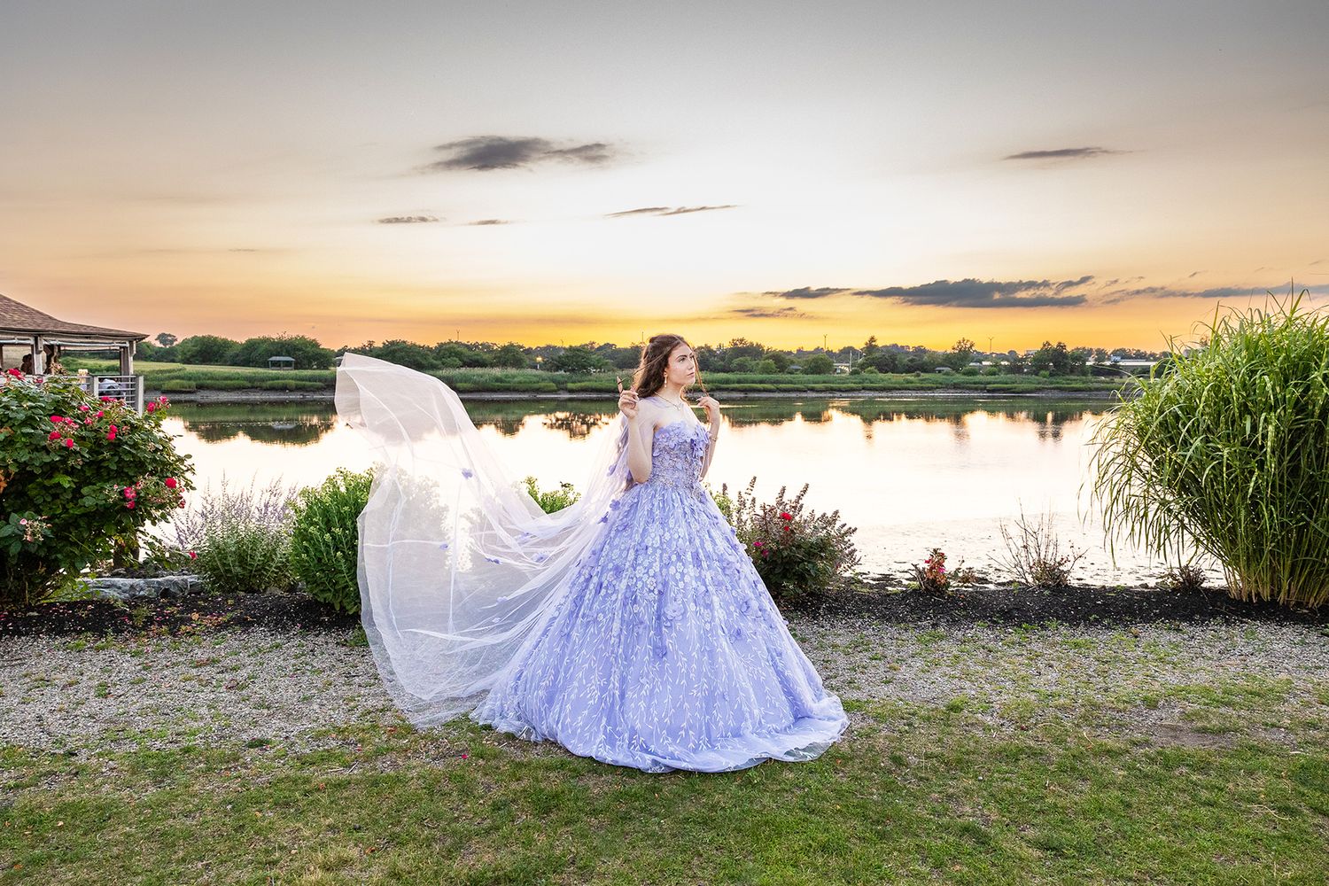 quinceneara photographer, quinceneara, quinceneara photography, sunset, birthday photos, birthday girl, quinceneara decor, party dress