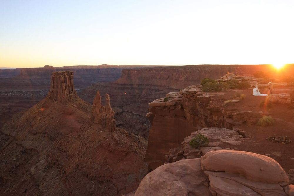 magical sunset elopement in moab