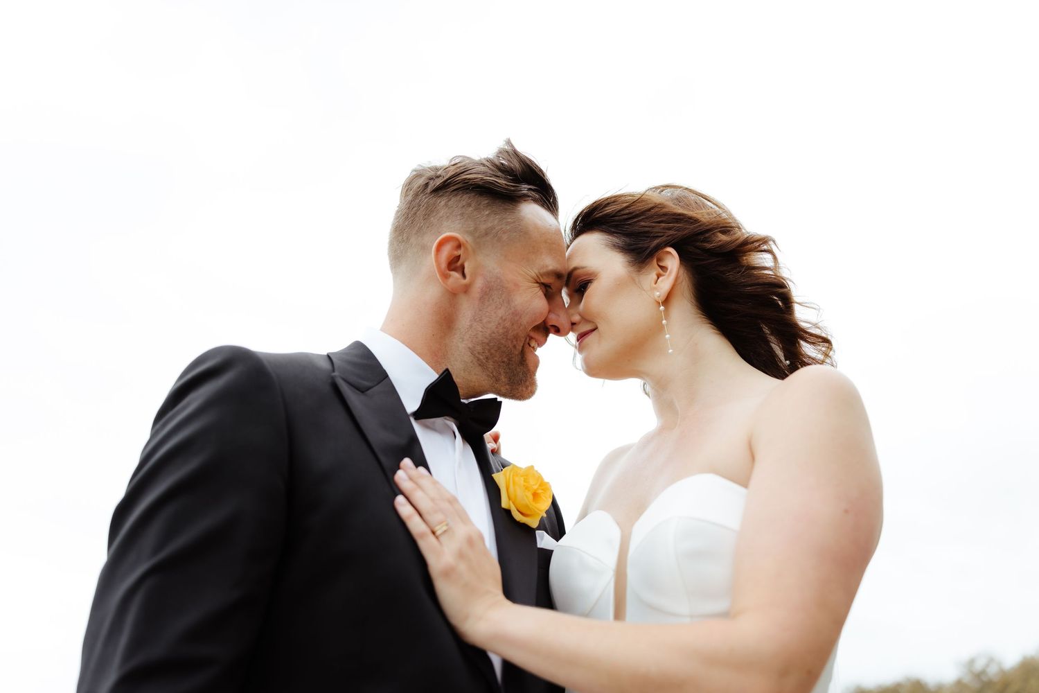 A timeless black and white image of a bride and groom, reflecting the beauty and emotion at Kumeu Valley Estate