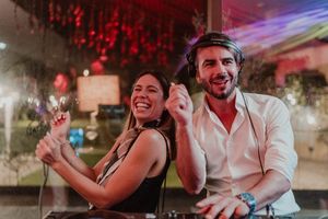 Wedding guests dancing during the reception at a destination wedding in Portugal