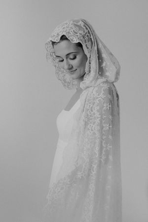 Bridal portrait with natural light — alternative wedding style captured in Portugal.