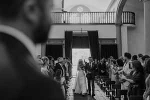 Bride walking down the aisle with her father at a church wedding in Porto — captured at church ceremony