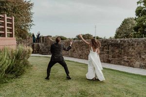 Groom and Bride partying at the Astoria, Porto, Portugal