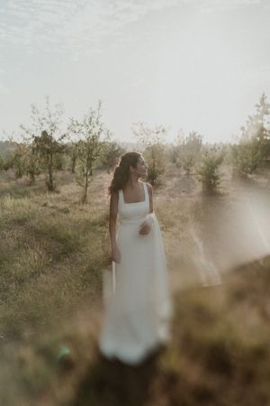 wedding bride portrait photo in the middle of the trees at The Astoria