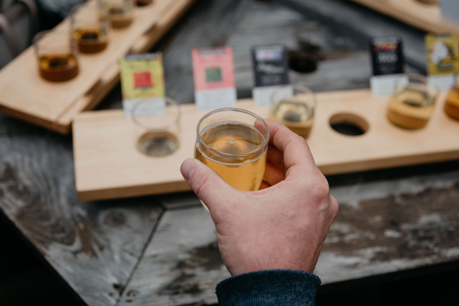 Ciderworks flights of cider on Salt Spring Island tour