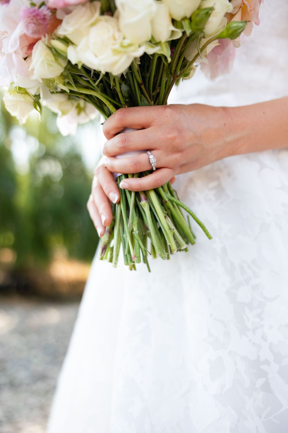 bouquet detail shot with bride at Orland, California Wedding at private residence, Northern California photographer