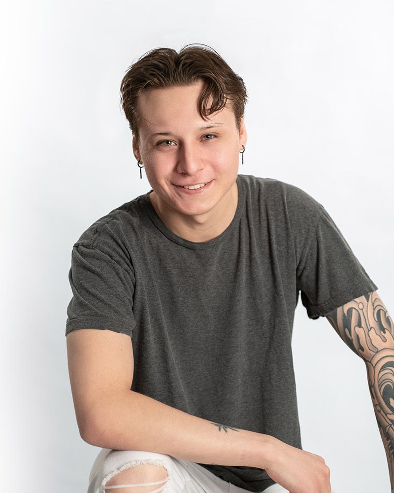 portrait of a male model man on a white background by headshot photographer luba wold in post falls idaho