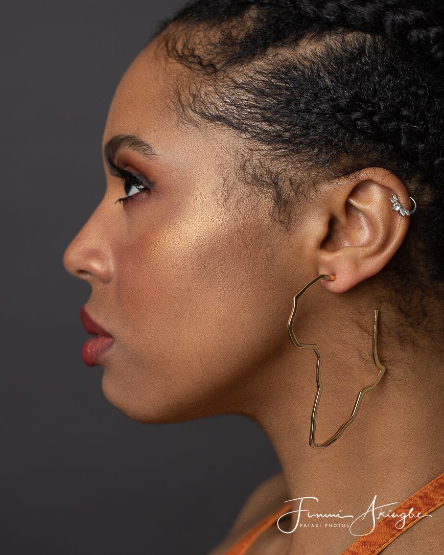 Studio portrait session with Paige, captured by Funmi Akingbe for Pataki Photos