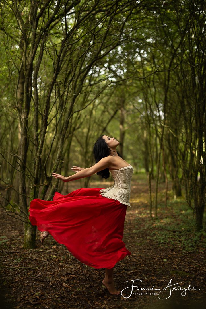Outdoor forest photoshoot with Nadine, captured by Funmi Akingbe for Pataki Photos