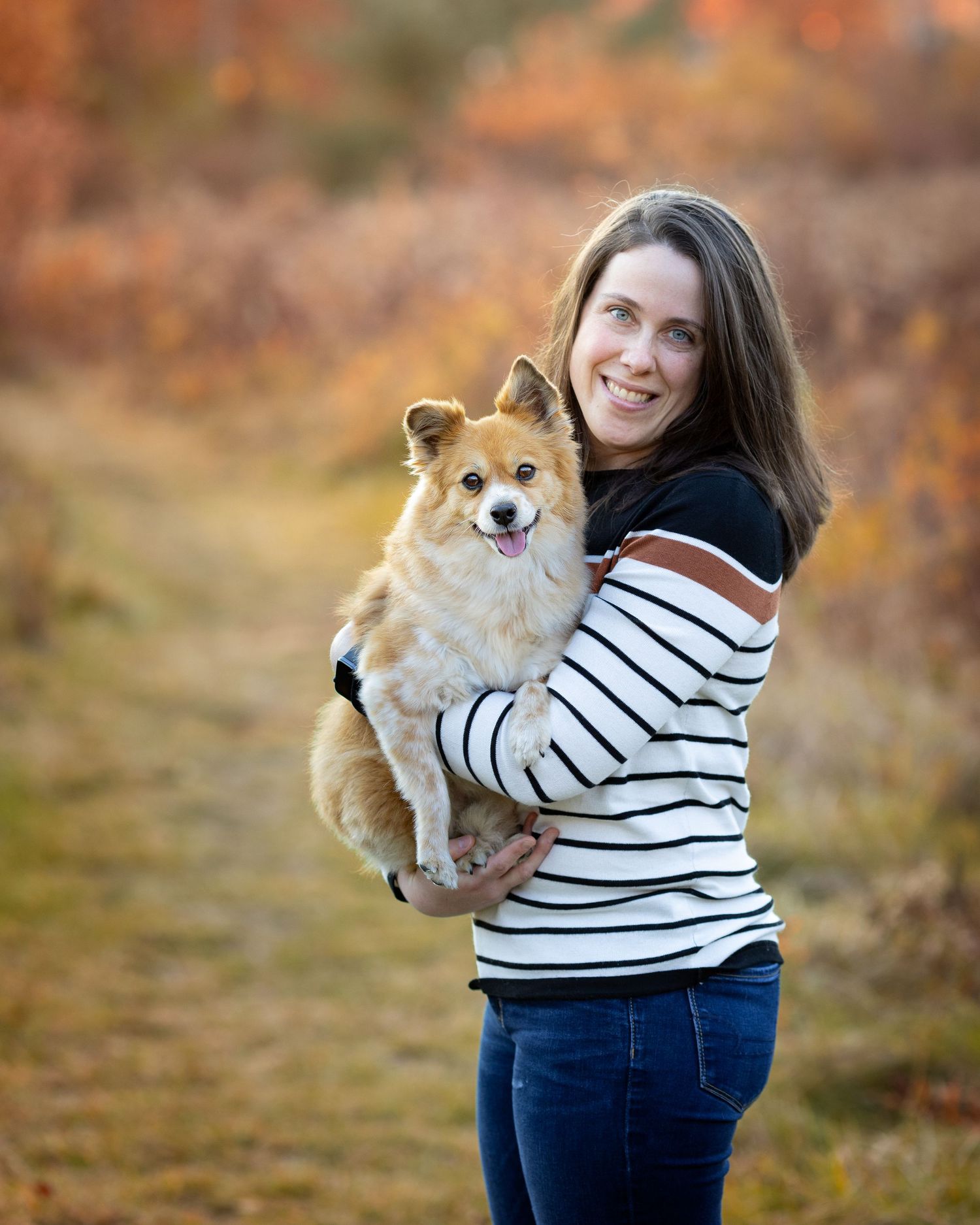 Professional photo of a woman and her dog