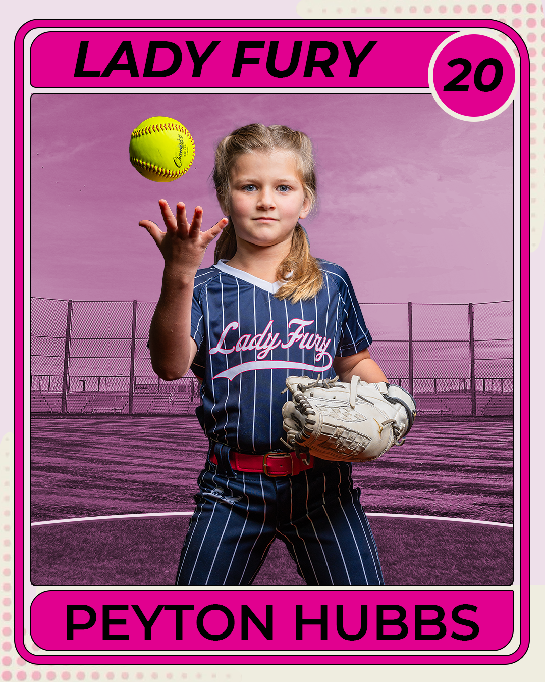 Softball sports card graphic