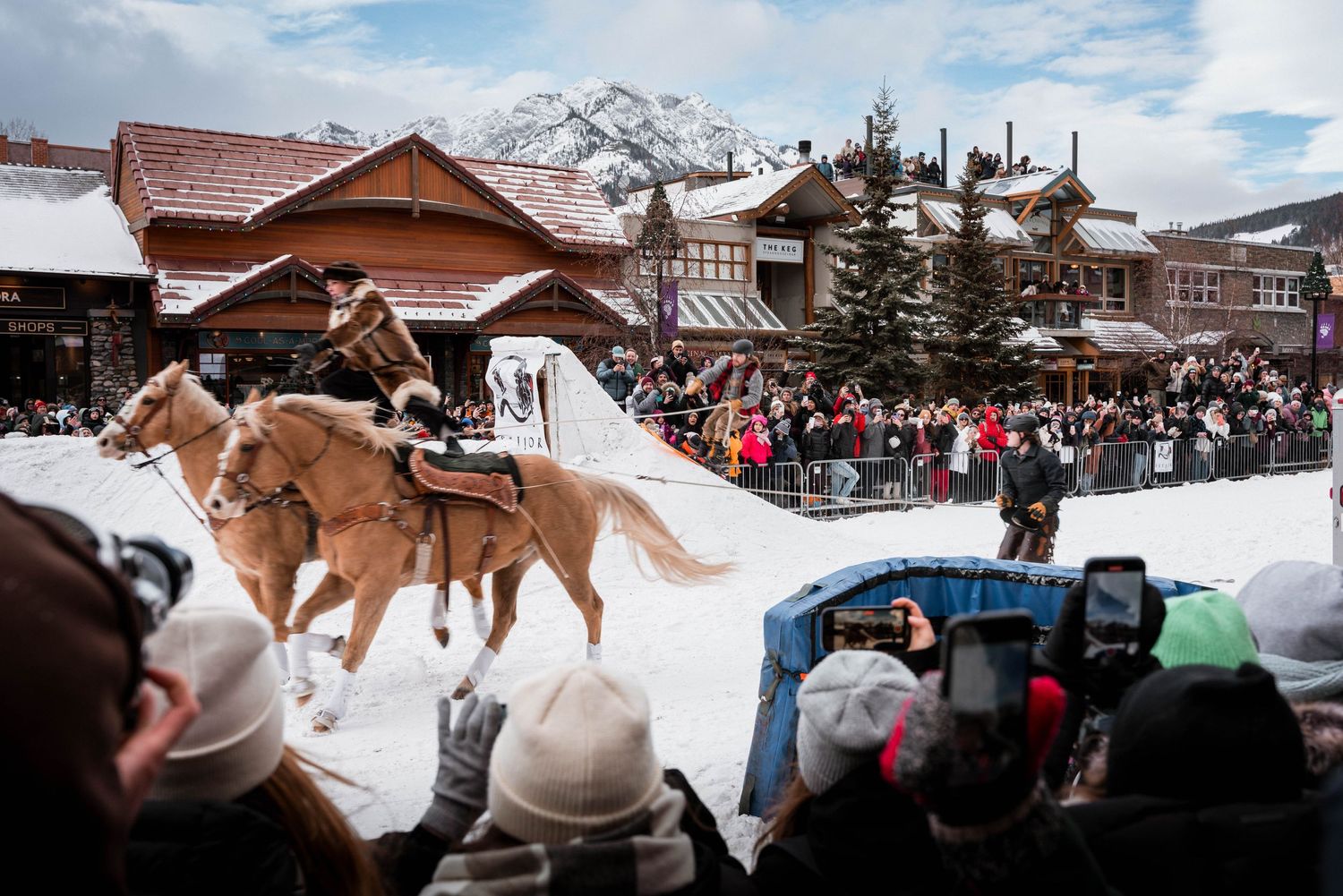 Skiing, Skijoring, horse, Banff, Commercial photography