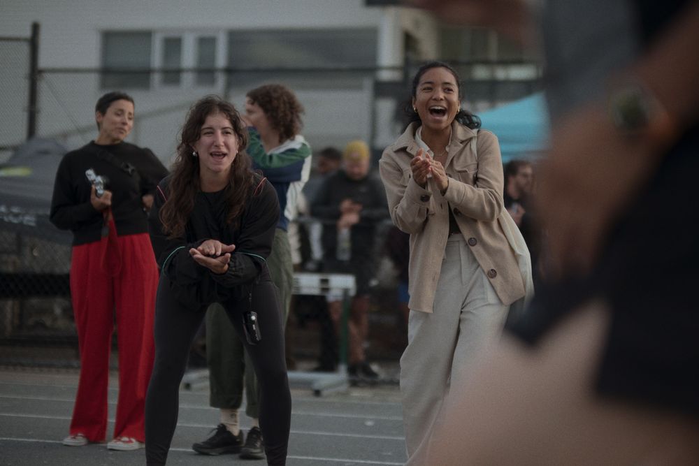 A series of photos showing people reacting with shock and emotion during various scenes.