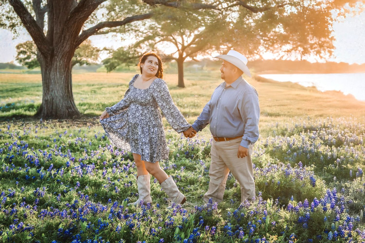 Bluebonnet field engagement kiss captured perfectly by April Pinto Photography