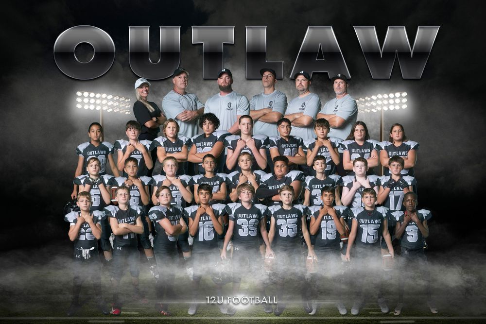 Team sports banner with stadium lighting featuring '89 THAW' branding and athletes in matching gear.