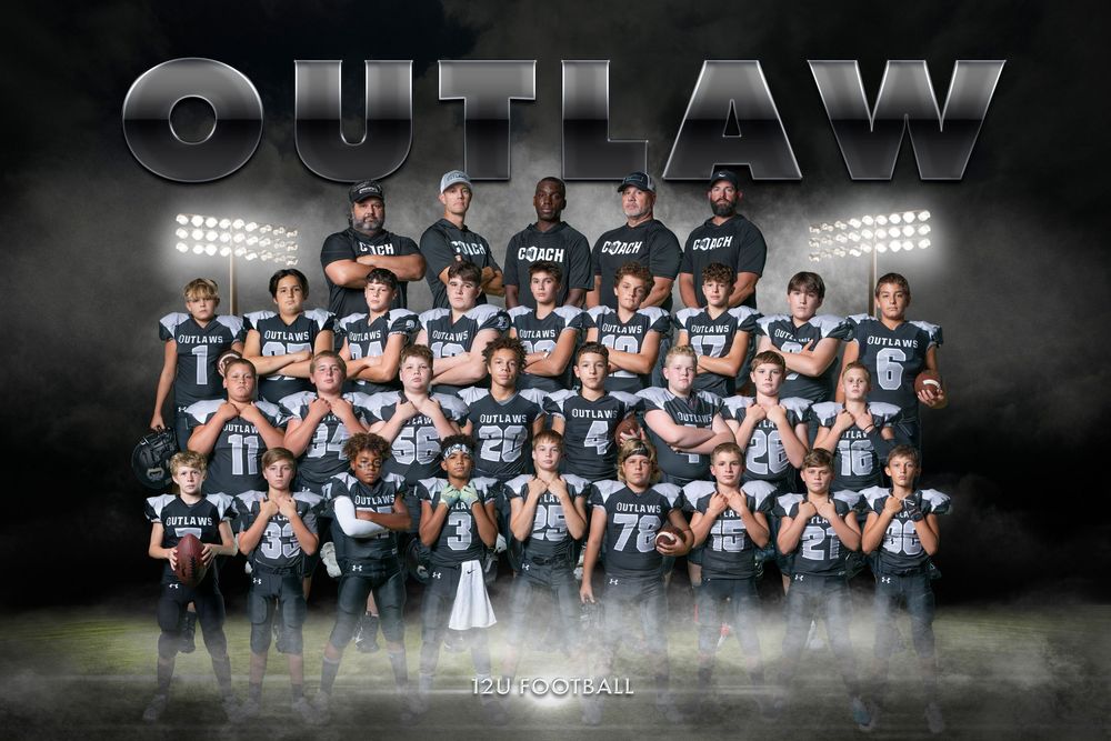 Sports team panorama with dramatic lighting and '89 THAW' text featuring players in dark uniforms.