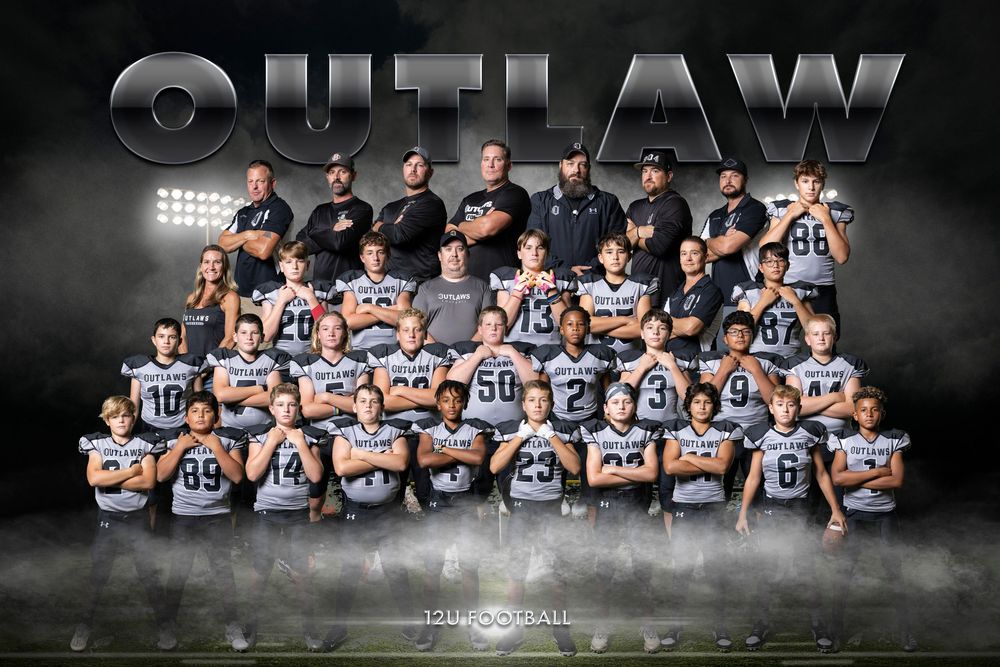Sports team composite photo with dramatic lighting and '89 THAW' text showing athletes in matching uniforms.