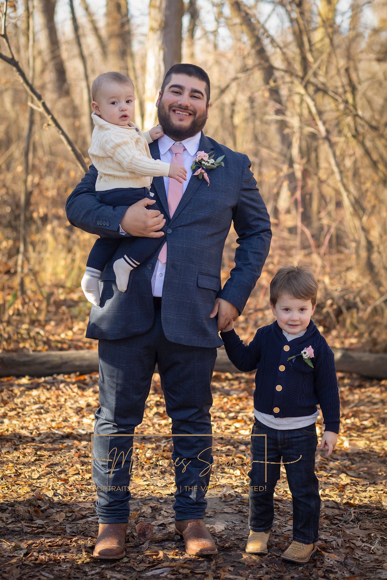 groom with 2 sons