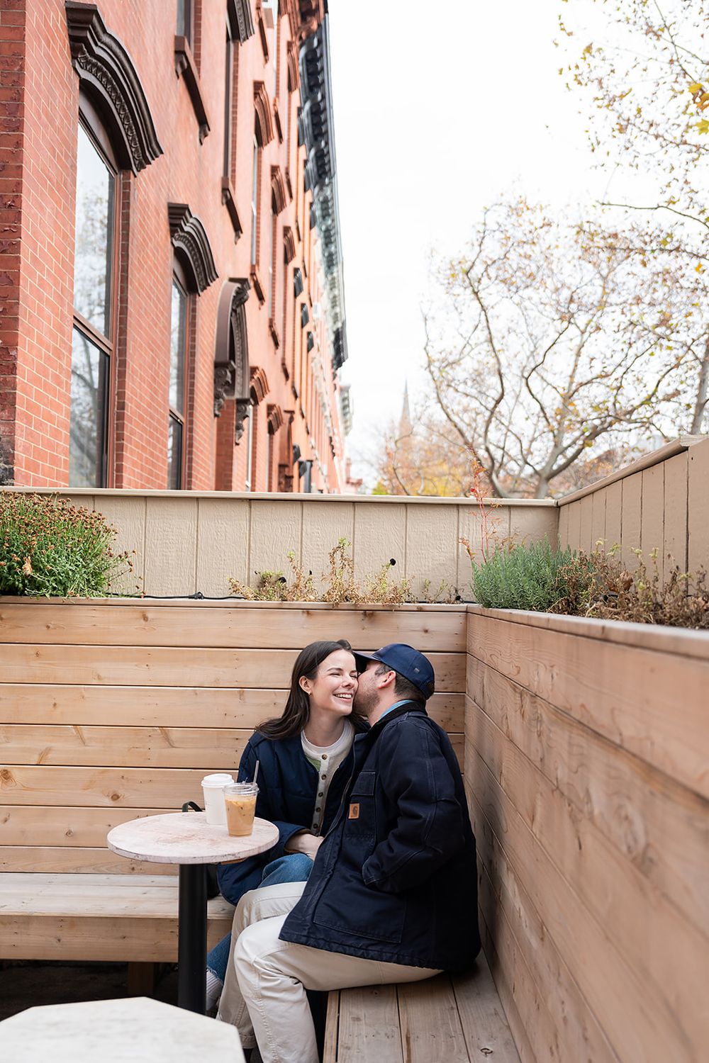 Intentional Brooklyn, New York engagement session capturing soulful, effortless love with warm spring light, fun and quiet connection.