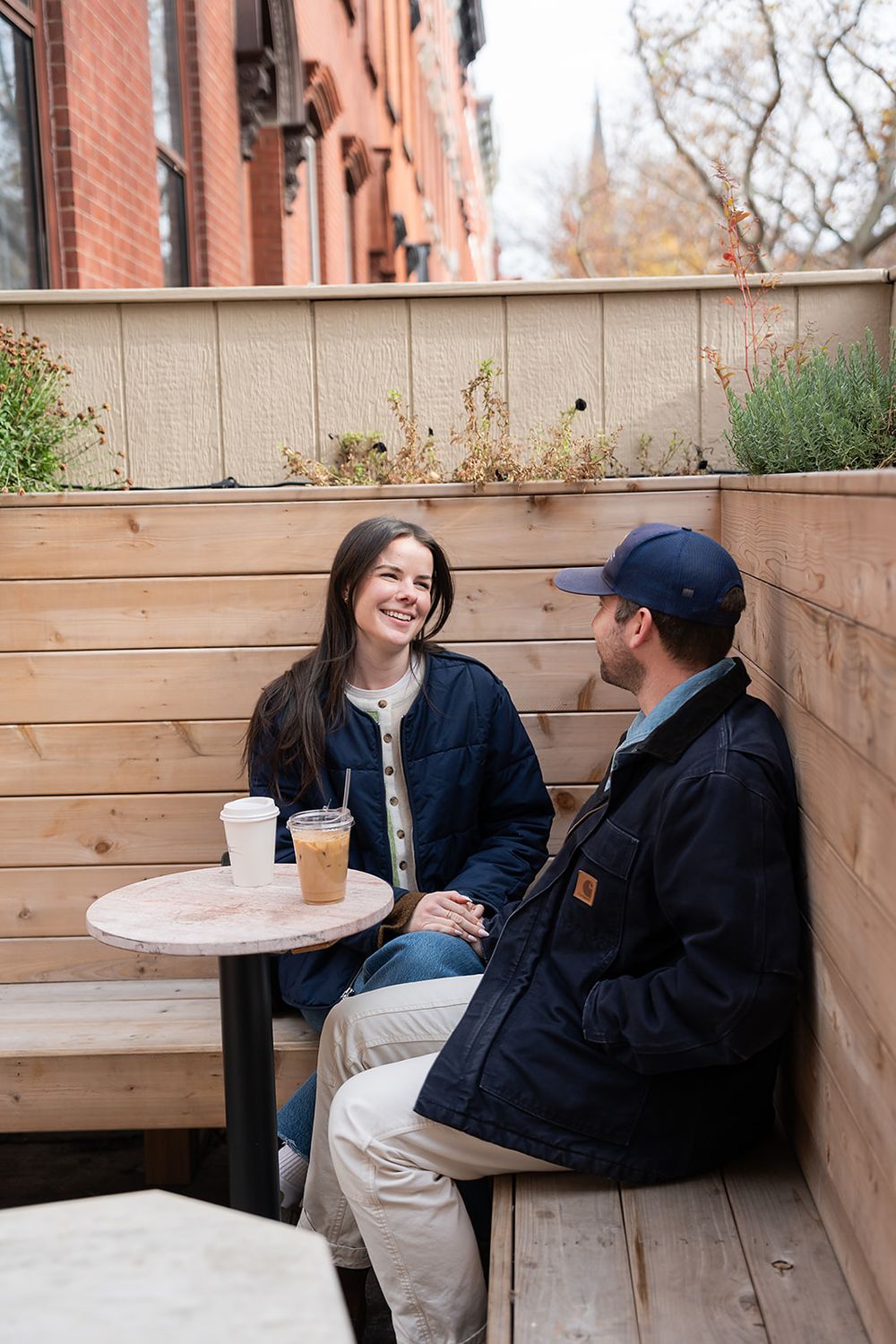 Intentional Brooklyn, New York engagement session capturing soulful, effortless love with warm spring light, fun and quiet connection.