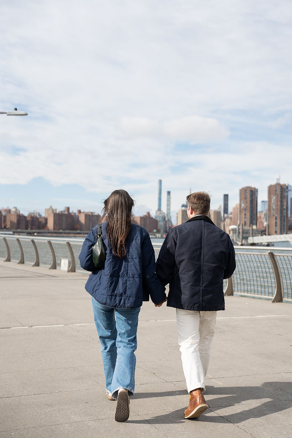 Intentional Brooklyn, New York engagement session capturing soulful, effortless love with warm spring light, fun and quiet connection.