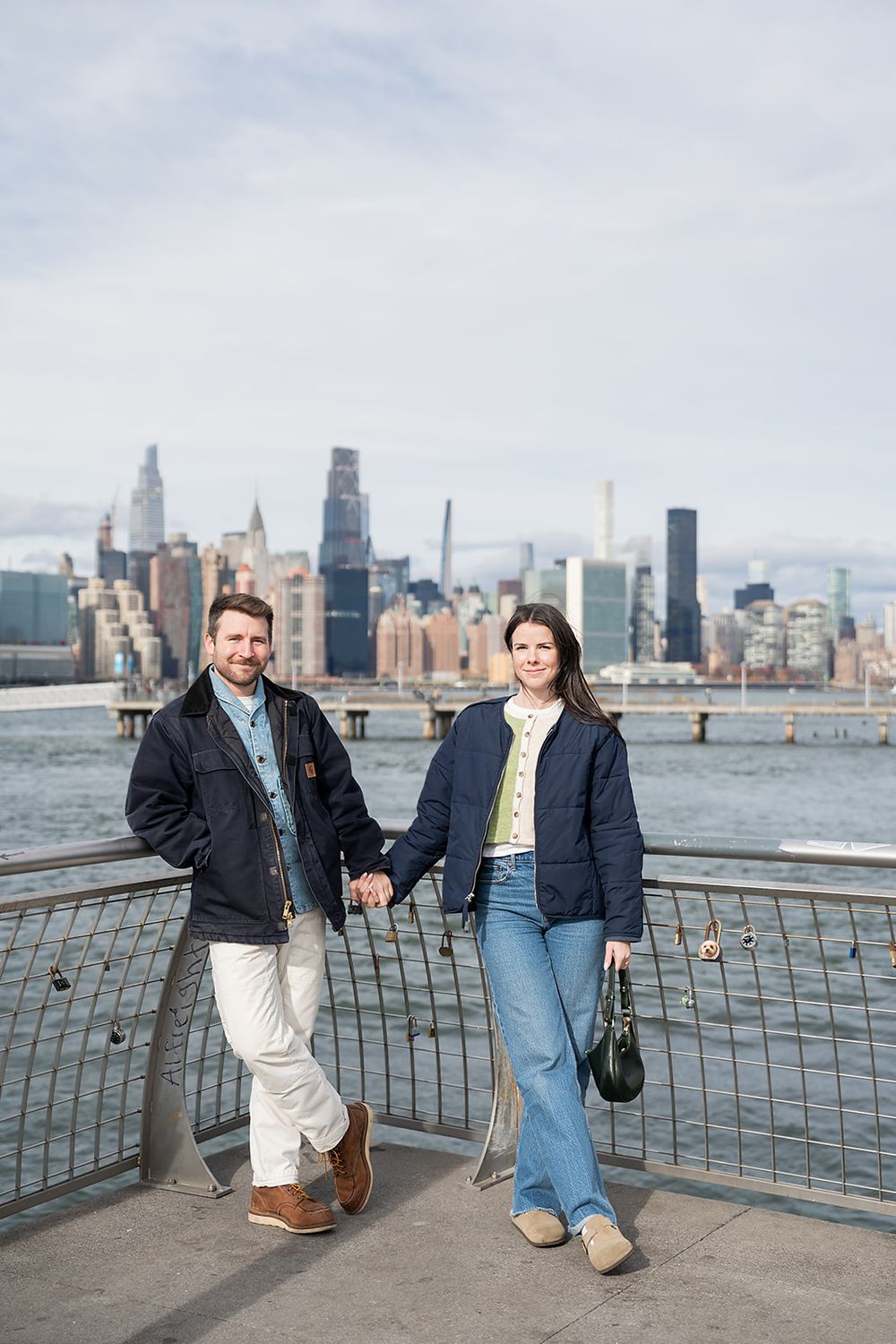 Intentional Brooklyn, New York engagement session capturing soulful, effortless love with warm spring light, fun and quiet connection.