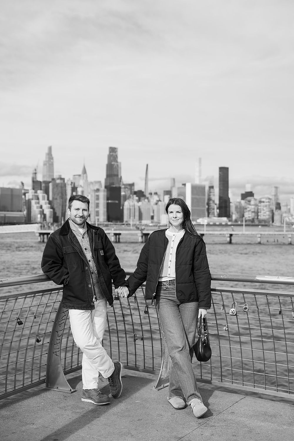 Intentional Brooklyn, New York engagement session capturing soulful, effortless love with warm spring light, fun and quiet connection.