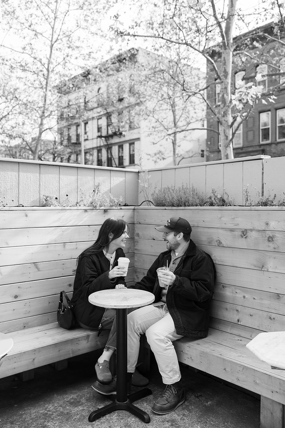 Intentional Brooklyn, New York engagement session capturing soulful, effortless love with warm spring light, fun and quiet connection.