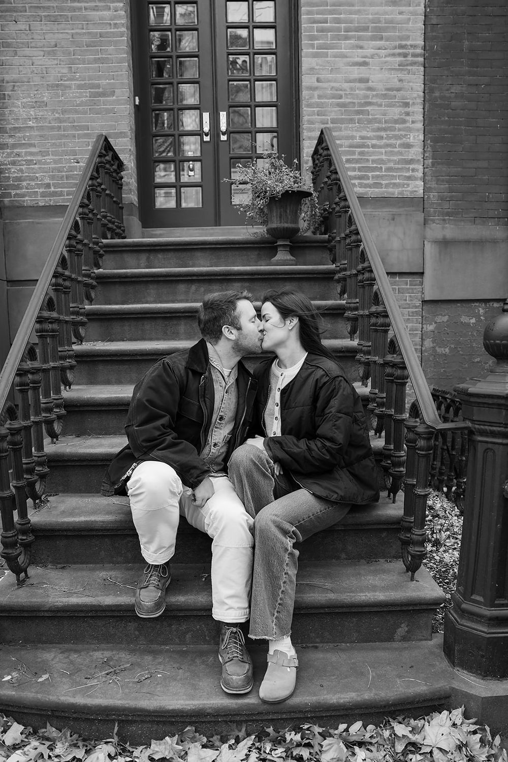 Intentional Brooklyn, New York engagement session capturing soulful, effortless love with warm spring light, fun and quiet connection.
