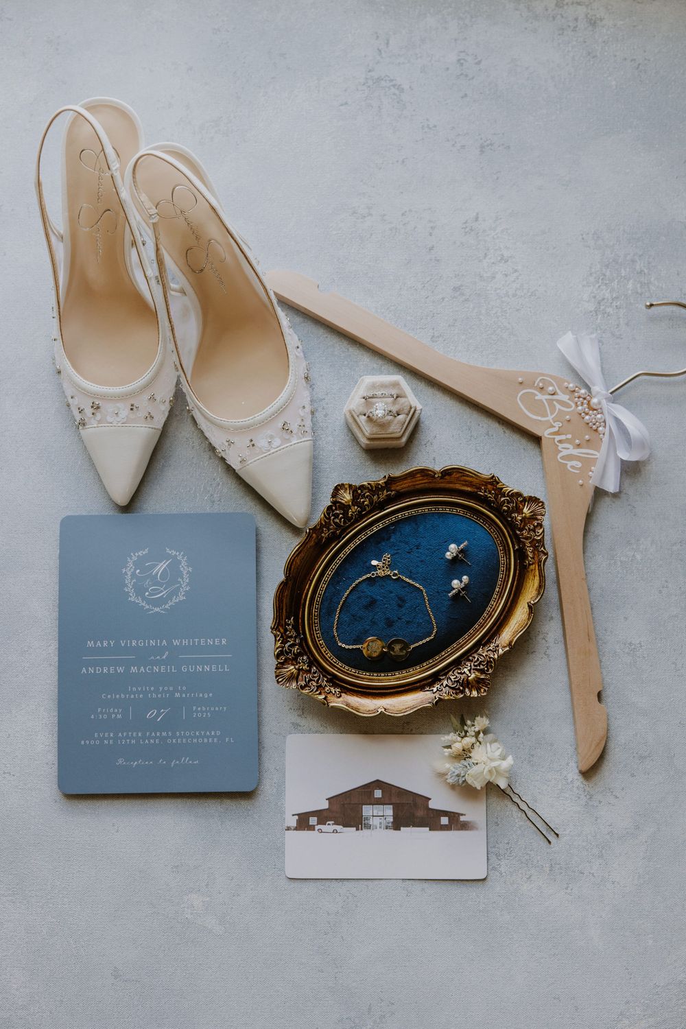 Wedding details at Ever After Farms Stockyard Barn captured by Lindsay McDow Photography. Top Knot Artistry, DJ Last Call